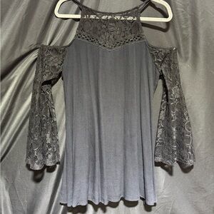 Lace backless boho style hippie dress